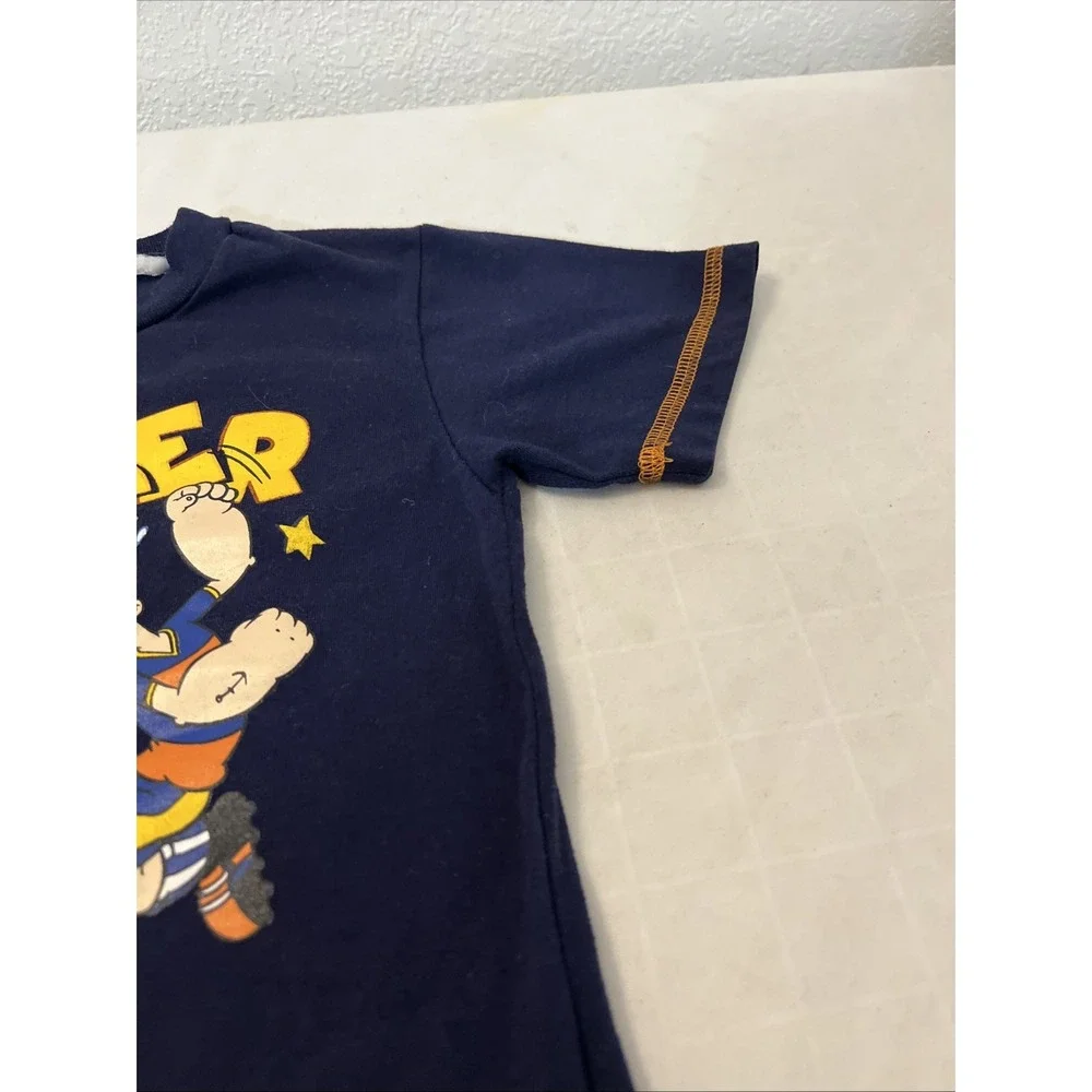 Vintage 1990s‎ Toddler Popeye Shirt Navy Blue Yellow Soccer Size 4T Child
